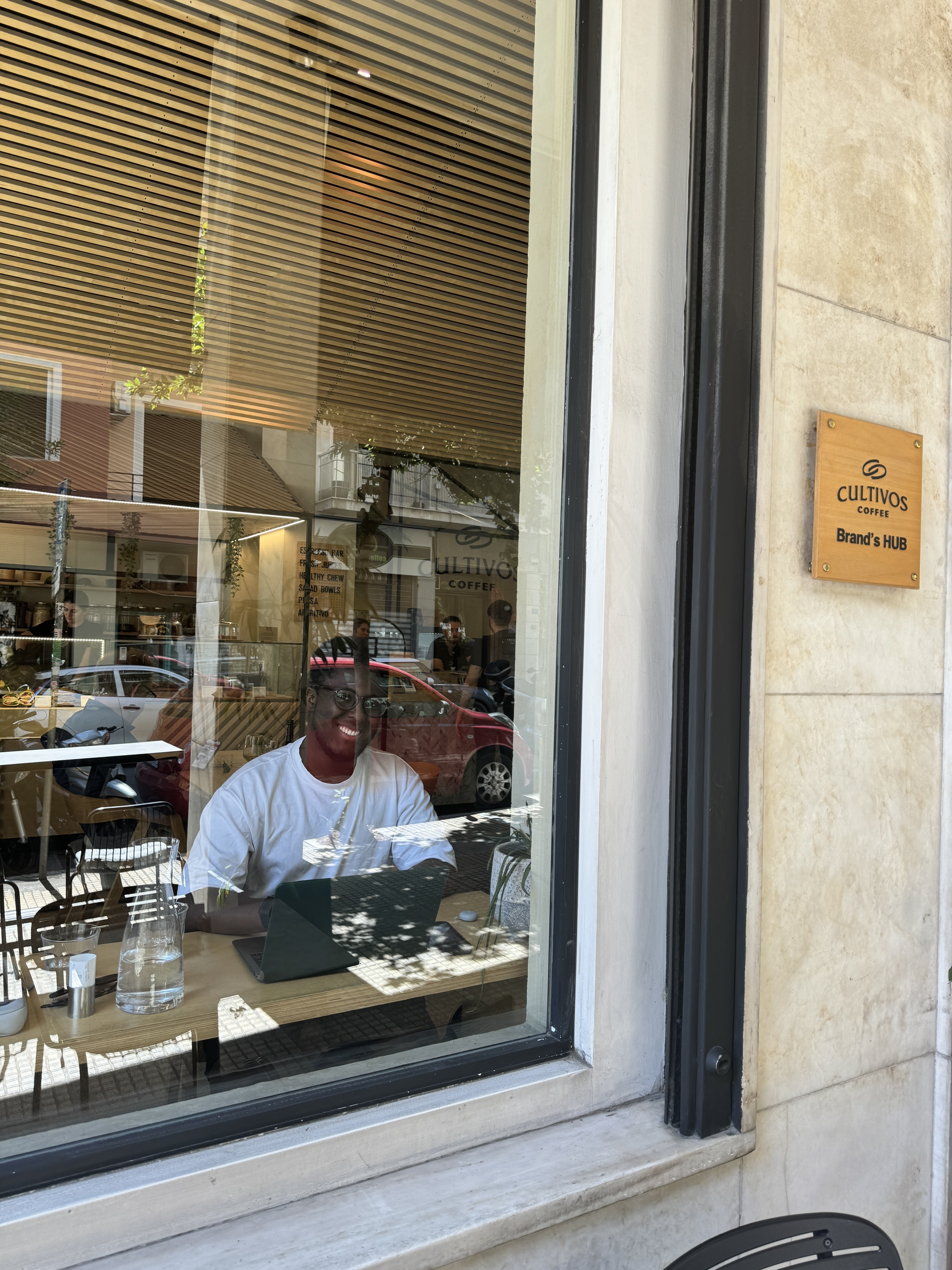 Joe Ramses working at a coffee shop